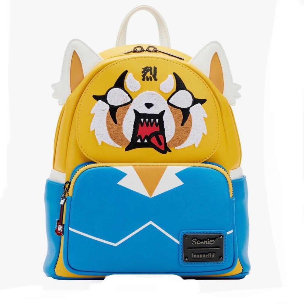 New- Loungefly Sanrio Aggretsuko Two-Face Mini Backpack.